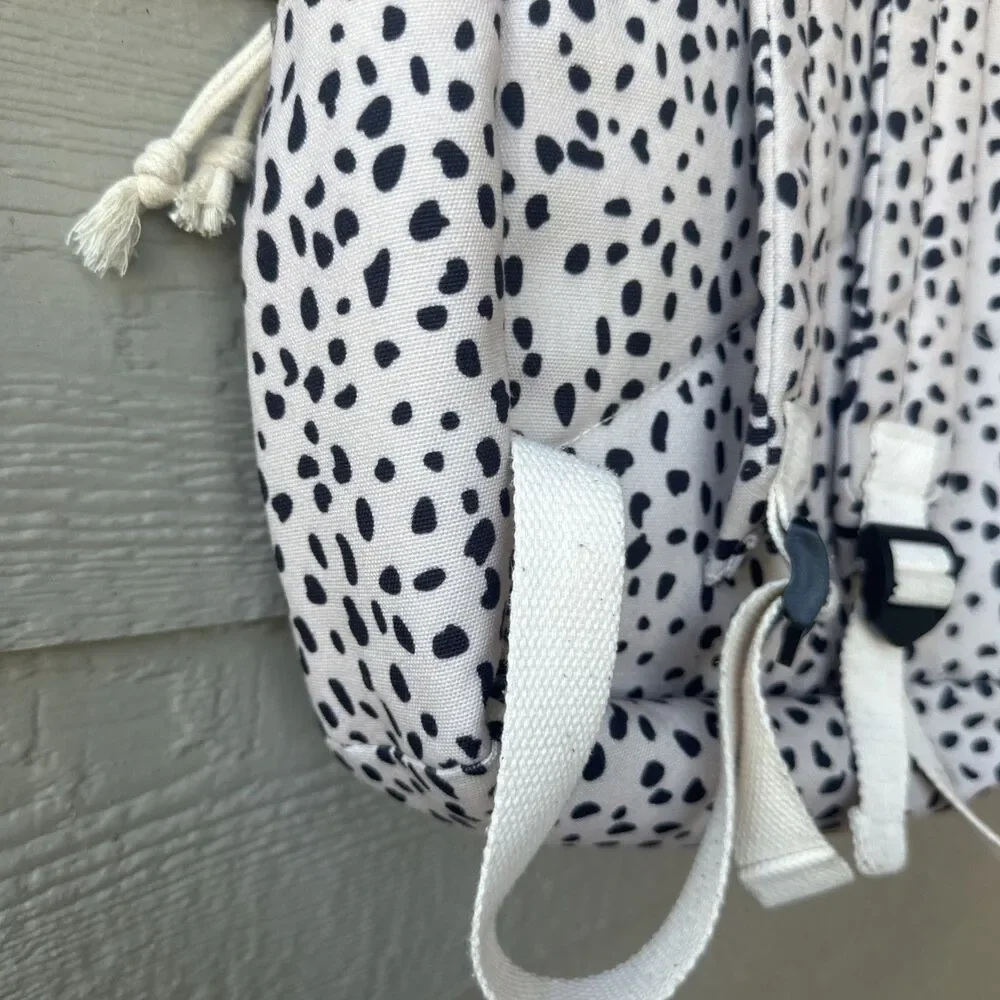 Snow Leopard Print Girl’s Women’s Beige Black Spots Animal Print School Backpack